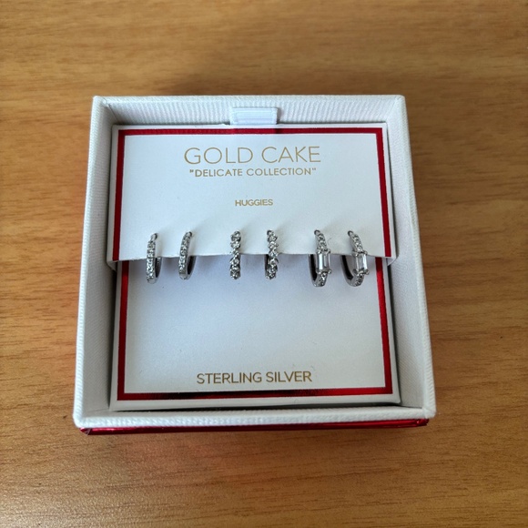 Gold Cake Jewelry - Sterling Silver Huggies